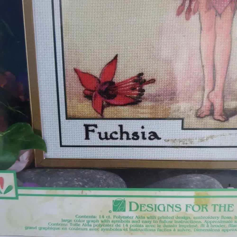 Needlepoint Flower Fairies Sicily Mary Barker 1997 Fuchsia 9 In X 12 In Vintage